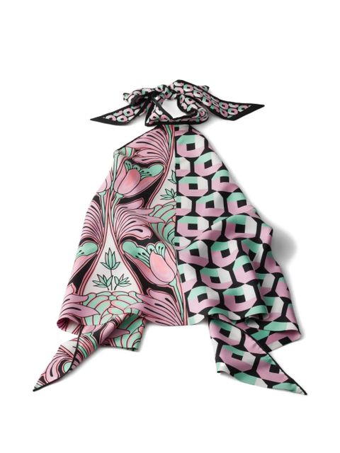 Prada printed silk twill top - Pink - zdjęcie produktu nr 1