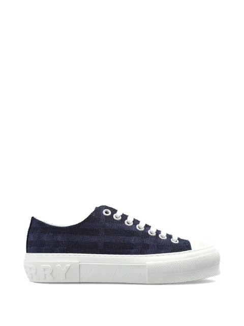 Burberry logo plaque platform sneakers - Blue - zdjęcie produktu nr 1