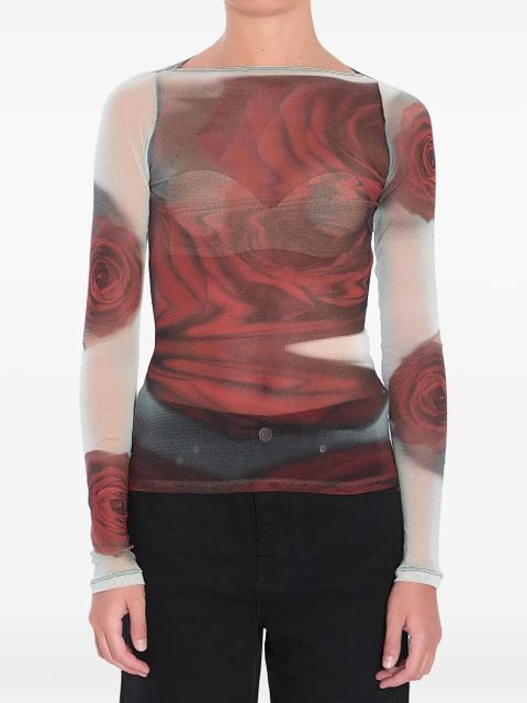 Jean Paul Gaultier Blurry Roses top - Red - zdjęcie produktu nr 1