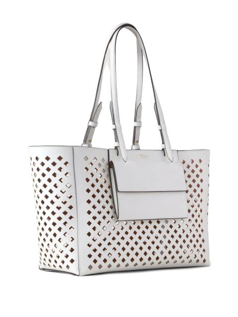 Mulberry perforated leather tote bag - White
