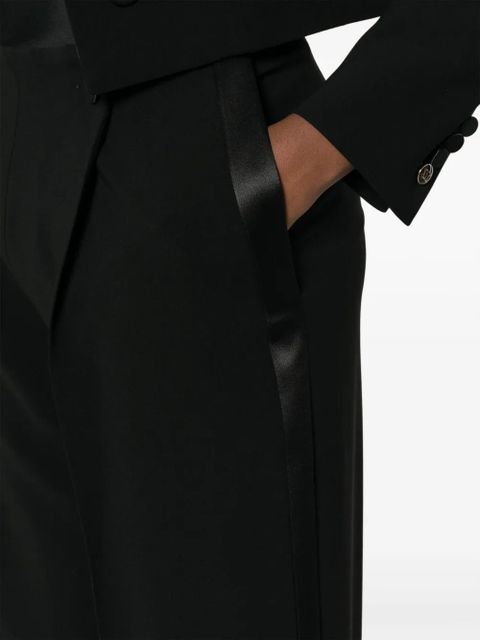 Max Mara satin-finish tailored wide-leg trousers - Black