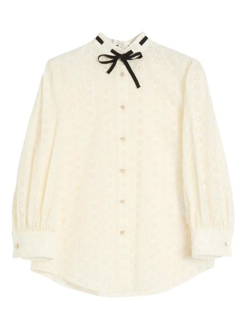 Valentino Garavani embroidered button-up shirt - Neutrals