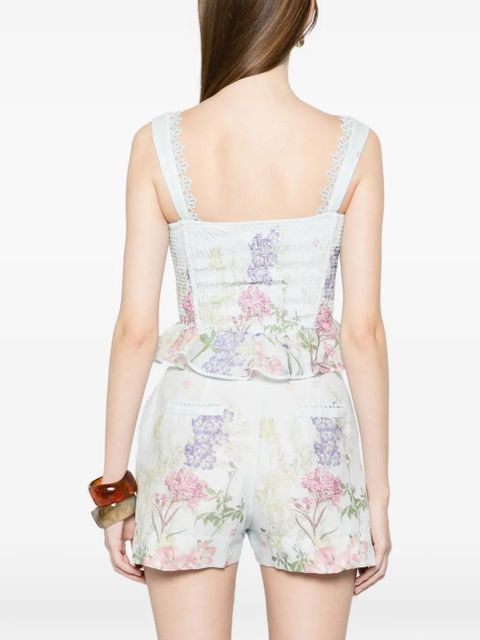 Charo Ruiz Ibiza Floret lace floral top - Blue