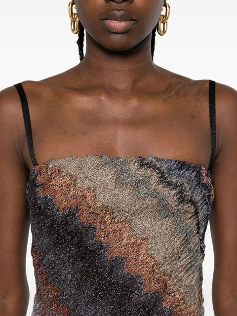 Missoni zigzag strapless mini dress - Brown - zdjęcie produktu nr 2