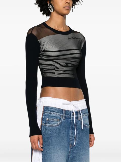 Jean Paul Gaultier Marinère layered cropped jumper - Black - zdjęcie produktu nr 2