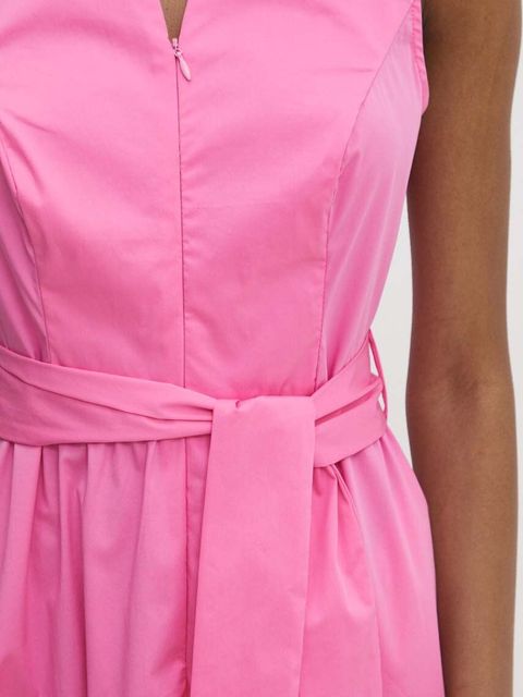 Answear.LAB sukienka kolor różowy midi rozkloszowana