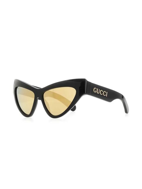 Gucci Eyewear logo-lettering sunglasses - Black - zdjęcie produktu nr 2