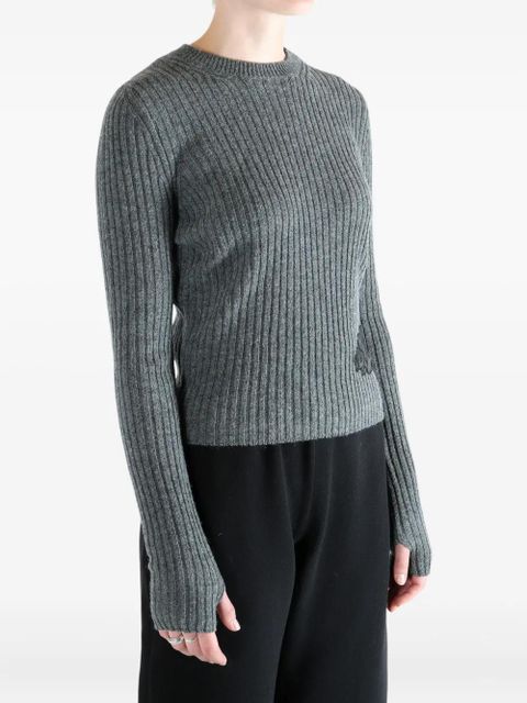 Cecilie Bahnsen ribbed appliqué sweater - Grey