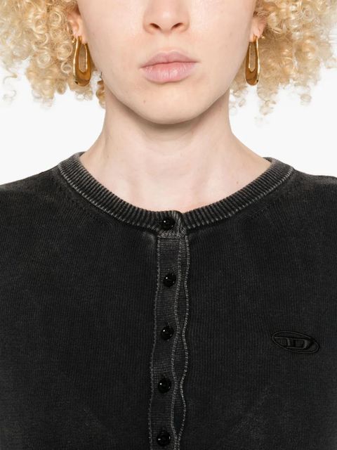 Diesel button-fastening short-sleeve dress - Black