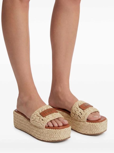Versace logo-detail sandals - Neutrals