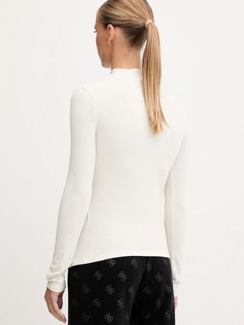 Guess longsleeve ALBA kolor beżowy z półgolfem V5BP10 KCBF1 - zdjęcie produktu nr 2