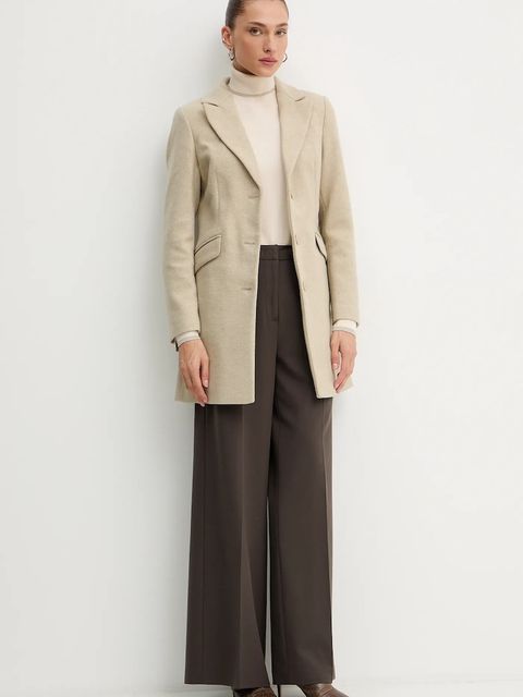 Silvian Heach płaszcz ALCEDO kolor beżowy GPA25012CP