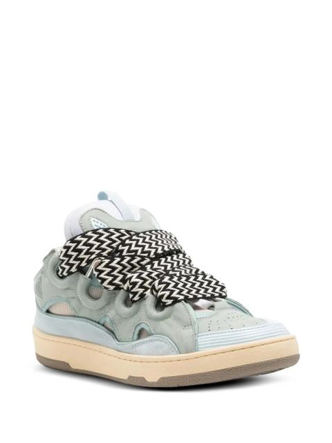 Lanvin lace-up leather sneakers - Blue - zdjęcie produktu nr 2