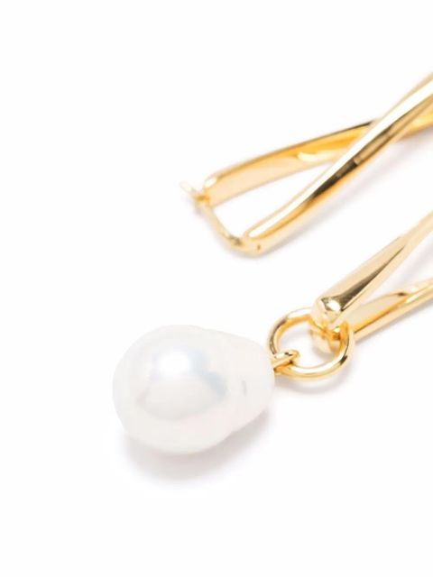 Missoma baroque pearl-twist drop earrings - Gold