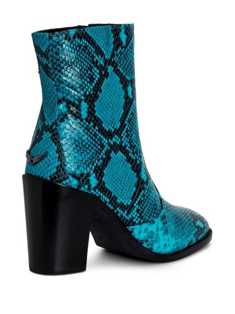 Zadig&Voltaire Preiser 85mm snakeskin-effect ankle boots - Blue