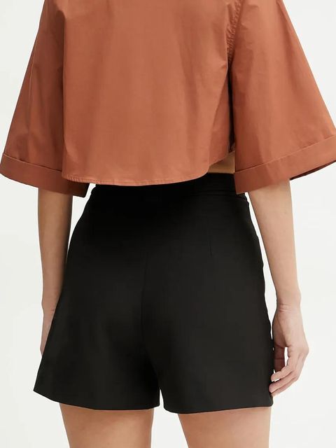 Guess szorty VALENTINA damskie kolor czarny gładkie high waist W5GD0I WH9Y2