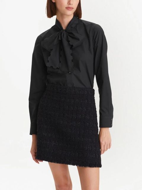 Tory Burch Scalloped-Bow Poplin blouse - Black
