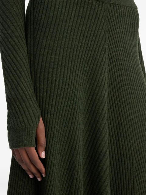 Victoria Beckham ribbed knit midi skirt - Green