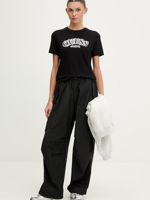 Guess t-shirt damski z wiskozy LEONA - zdjęcie produktu nr 1