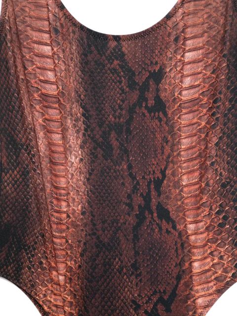 Jean Paul Gaultier printed swimsuit - Brown