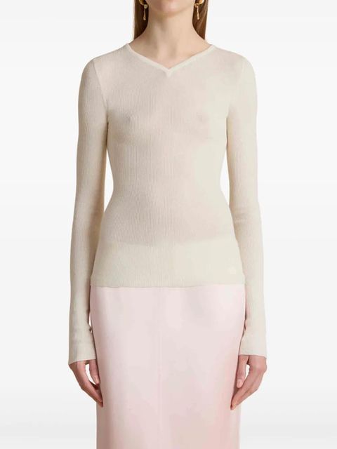 KHAITE v-neck sweater - White