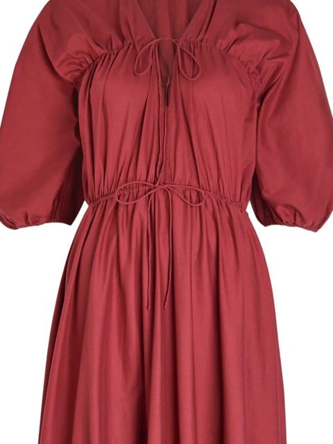 Faithfull the Brand drawstring cotton maxi dress - Red - zdjęcie produktu nr 2