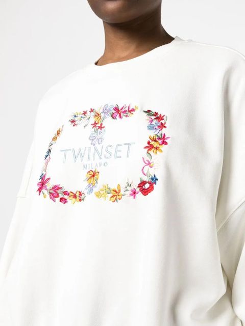 TWINSET logo-embroidered sweatshirt - White