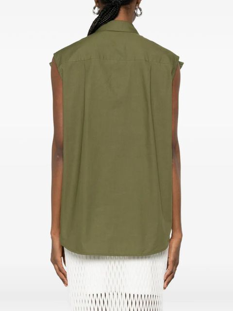 Essentiel Antwerp ruffled sleeveless shirt - Green