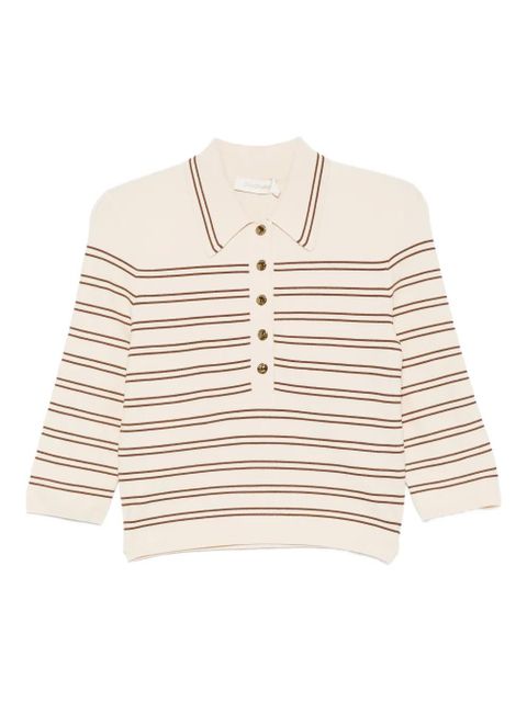 ZIMMERMANN striped polo top - Neutrals - zdjęcie produktu nr 1