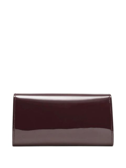 Jimmy Choo Bing crystal-embellished patent-leather clutch bag - Brown