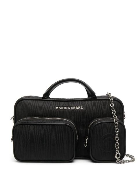 Marine Serre logo-lettering zipped shoulder bag - Black - zdjęcie produktu nr 1