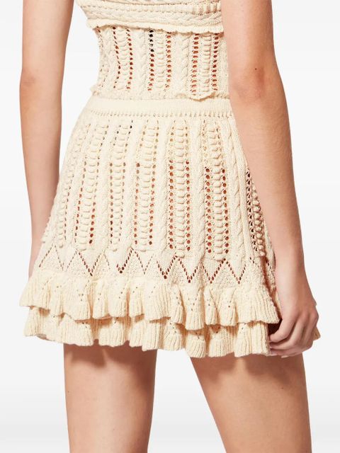 MARANT ÉTOILE Nelle ruffled mini skirt - Neutrals
