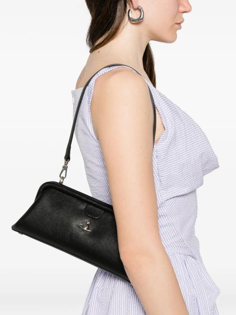 Vivienne Westwood Jane Orb-plaque grained-leather shoulder bag - Black - zdjęcie produktu nr 2