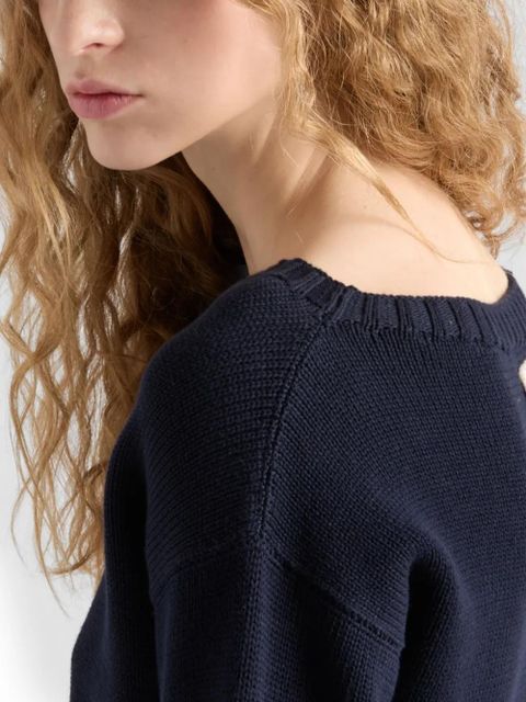 Prada cotton boat-neck sweater - Blue