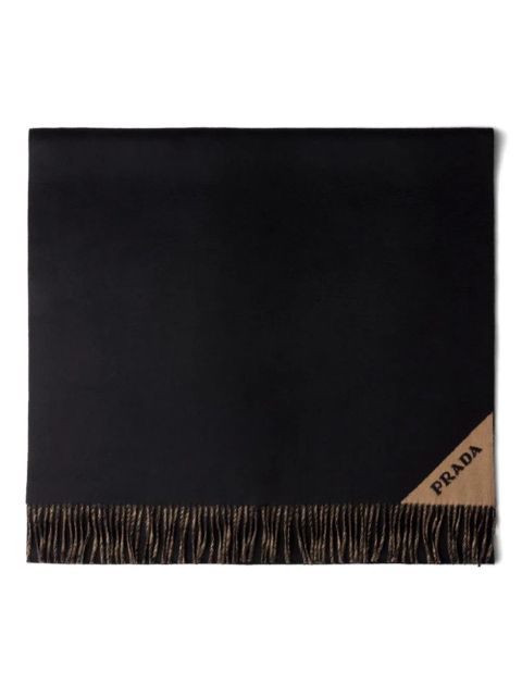 Prada jacquard-logo cashmere scarf - Black - zdjęcie produktu nr 1