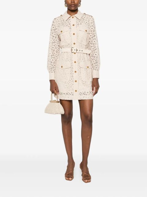 ZIMMERMANN floral-lace belted mini dress - Neutrals - zdjęcie produktu nr 2