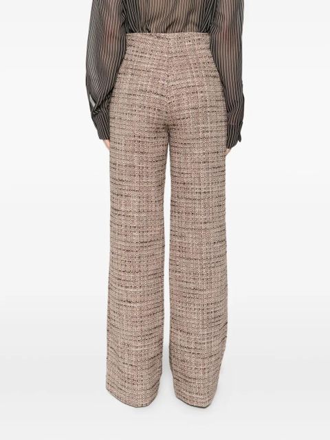 SANDRO tweed wide-leg trousers - Brown