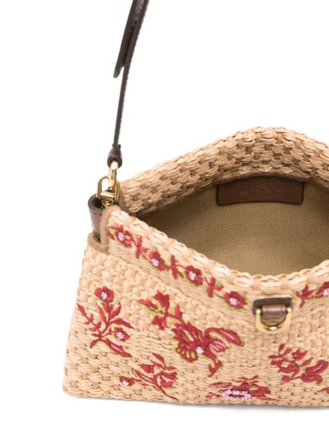 ETRO floral-embroidered clutch bag - Neutrals