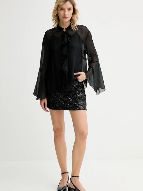 Answear.LAB spódnica kolor czarny mini rozkloszowana