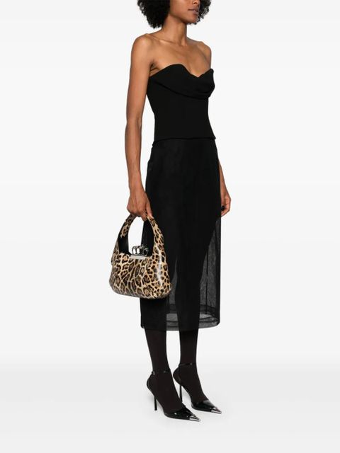 Alexander McQueen Jewelled leopard-print shoulder bag - Neutrals