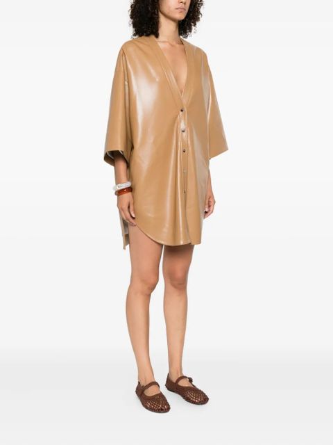 Nanushka button-front shirt dress - Neutrals