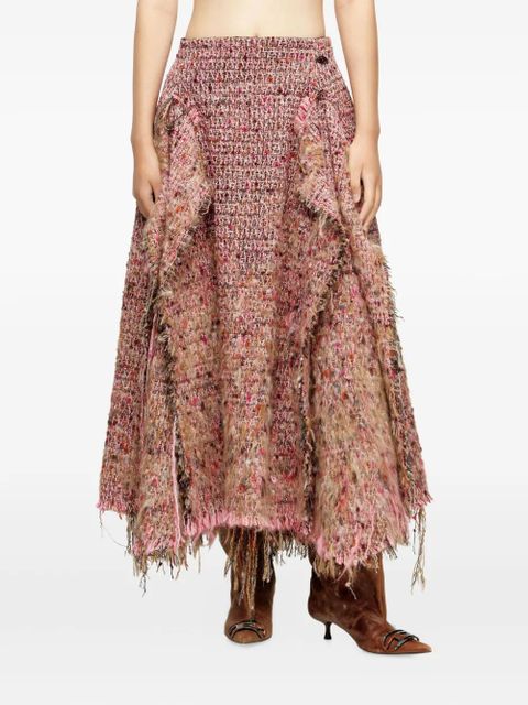 Diesel bouclé frayed asymmetrical skirt - Pink - zdjęcie produktu nr 2
