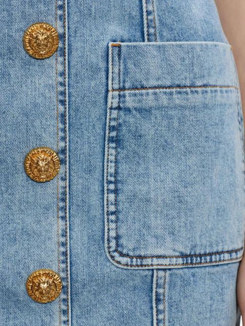 Balmain button front denim dress - Blue