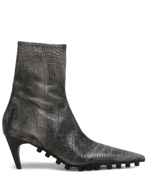 Marni Spike crocodile-effect leather boots - Black - zdjęcie produktu nr 1