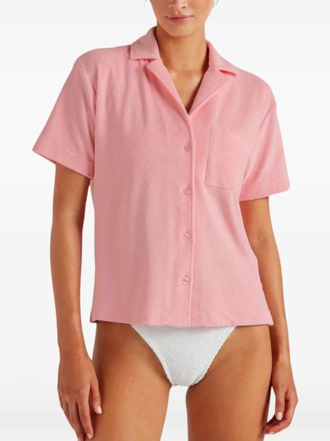 Hunza G short-sleeve towelling shirt - Pink