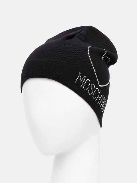 Moschino czapka wełniana kolor czarny M3332 65451