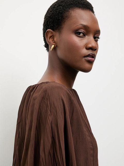 Answear.LAB bluzka damska kolor brązowy gładka