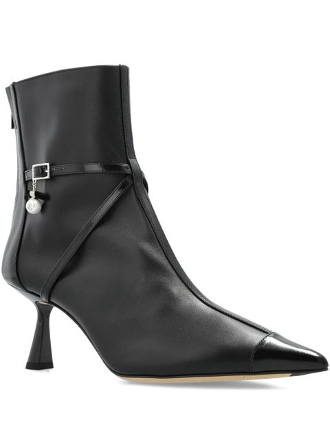 Jimmy Choo 70mm pearl-embellished pointed-toe boots - Black - zdjęcie produktu nr 1