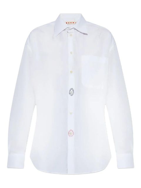 Marni embroidered-detail cotton shirt - White - zdjęcie produktu nr 1