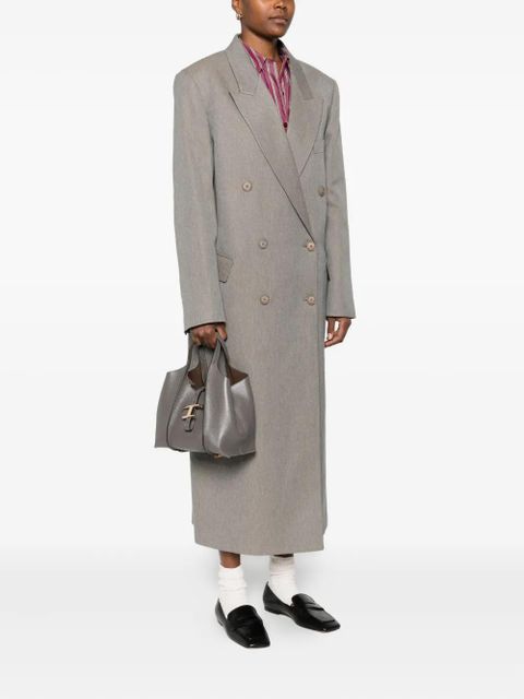 Tod's small Timeless T-buckle leather tote bag - Grey